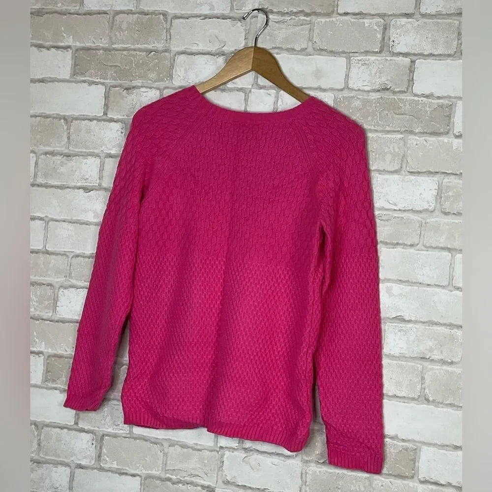Talbots Lambswool Blend Pink Knit Sweater Size M
